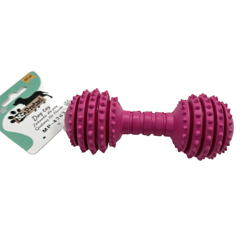Mr. Pretzel Zabawka hantel gumowy z kolcami twardy dla psa 15cm