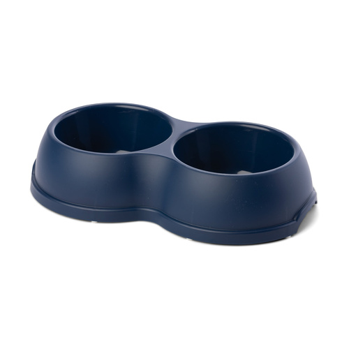 Barry King Miska plastikowa podwójna dla psów i kotów L, 1,2L,  granatowa, 35x20cm,