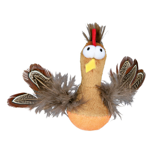 Trixie KURCZAK z piórami kocimiętka z dźwiękiem zabawka dla Kota 10cm
