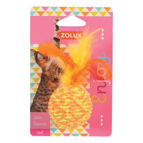 ZOLUX Zabawka dla kota piłka z piórkami elastyczna