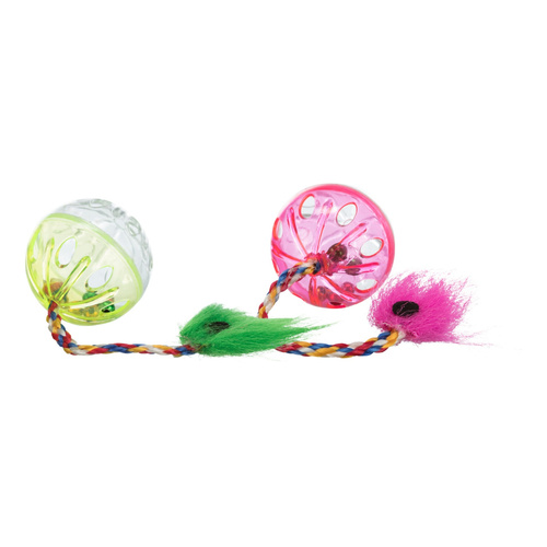 Trixie PIŁKA GRZECHOCZĄCA Z PIÓRKIEM 2szt.