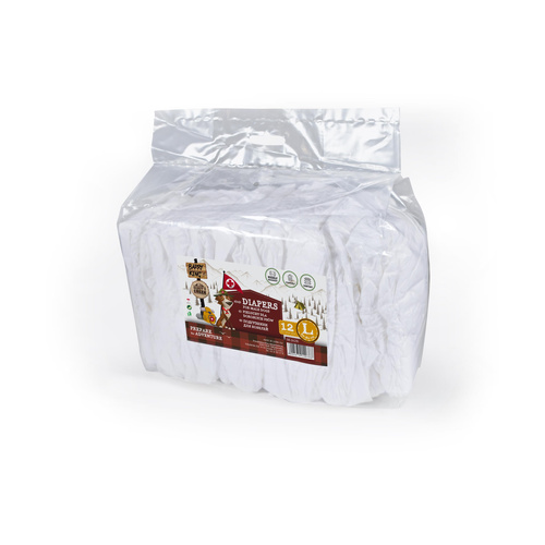 Barry King Pieluchy dla psów, L, obwód pasa 60-80 cm, 12 szt.