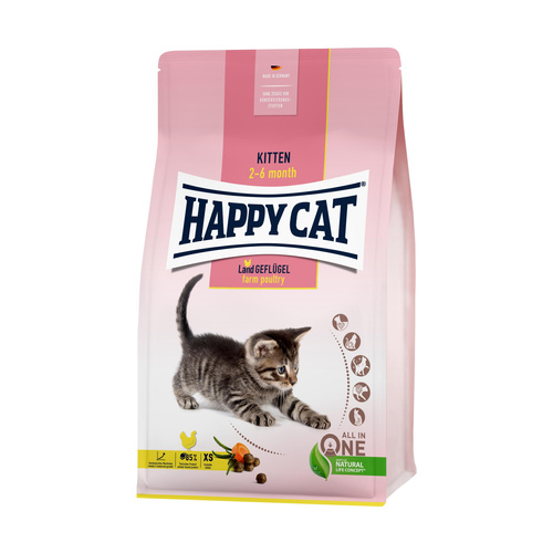 Happy Cat Kitten sucha karma dla kociąt drób 300g