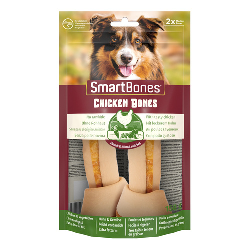 SMART BONES Przysmak dla psa kości o smaku kurczaka M 2 szt.