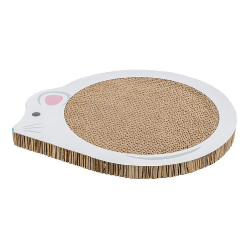 Trixie Junior, drapak kartonowy, dla kota, w kształcie myszy, biały, 35 × 2.5 × 29.5 cm, z kocimiętką