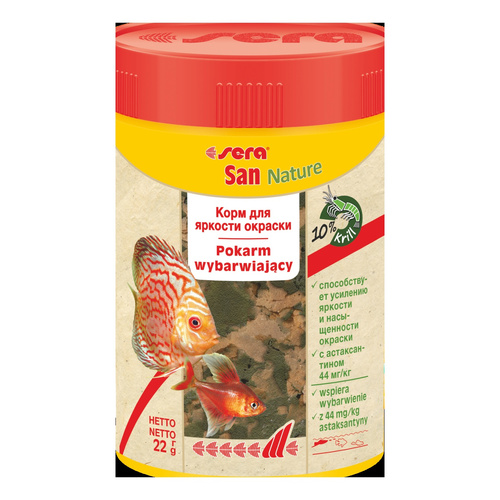 Sera San Nature 100 ml płatki - pokarm wybarwiający premium