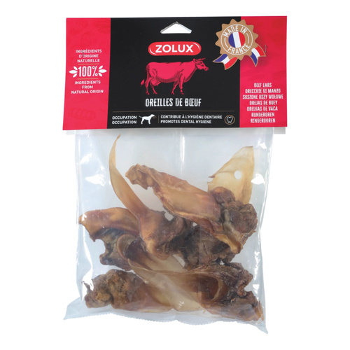 Zolux Przysmak naturalny dla psa Ucho wewnętrzne wołowe 400 g