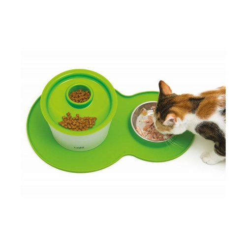 CatIt Podkładka silikonowa z miską, zielona, 46 x 29cm