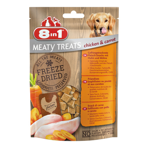8in1 Przysmak dla psa liofilizowane Freeze Dried kurczak z marchewką 50 g