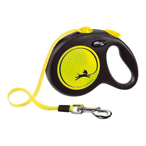 FLEXI Smycz automatyczna dla psa New Neon L taśma 5 m kol. Żółty