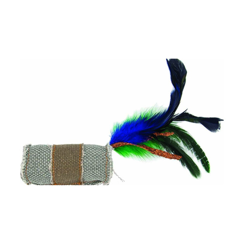 Barry King walec z piórkiem i sznurkiem z trawy z mocnego materiału szary/fioletowy 4 x 9,5cm