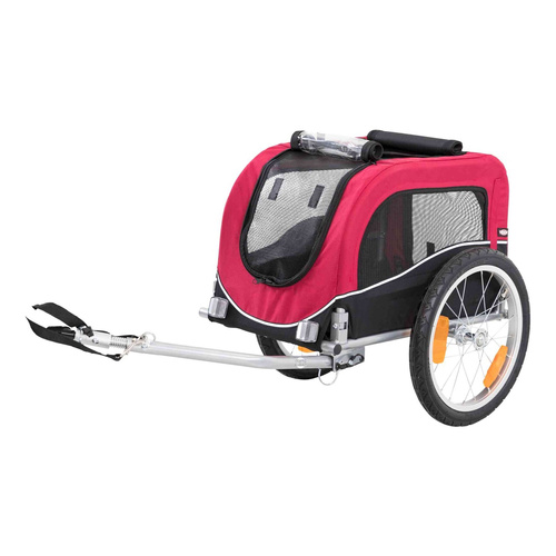 Trixie Przyczepka rowerowa, czerwono-czarna, S: 53 × 60 × 60/117 cm