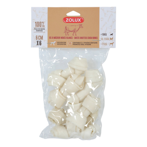 ZOLUX Przysmak dla psa Kość wiązana biała 6 cm x 6