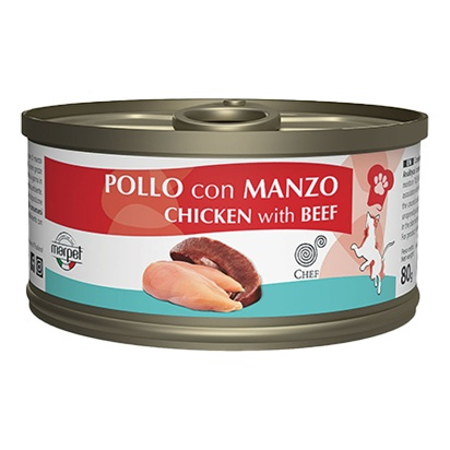 Marpet Chef Kurczak z Wołowiną- Uzupełniająca Mokra Karma Dla Kota 80g