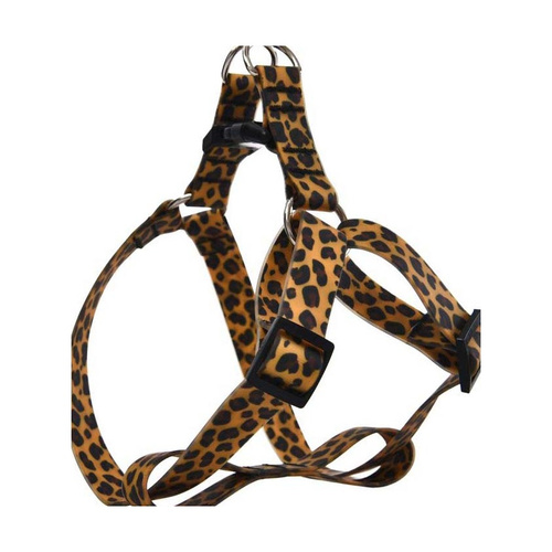 Barry King Wodoodporne szelki dla psa, PVC, panterka, 2,5x50-70cm