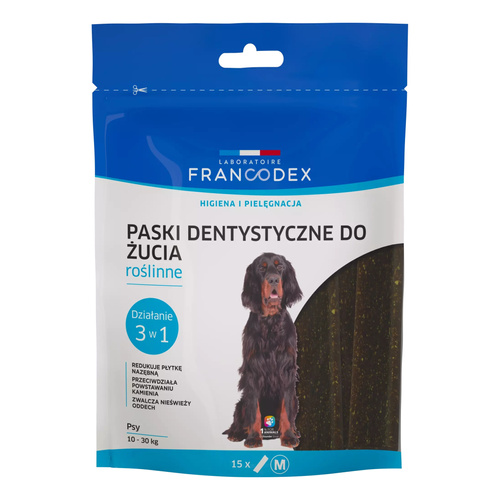 FRANCODEX Paski do gryzienia M na brzydki zapach z pyska 352,5 g 15 szt.