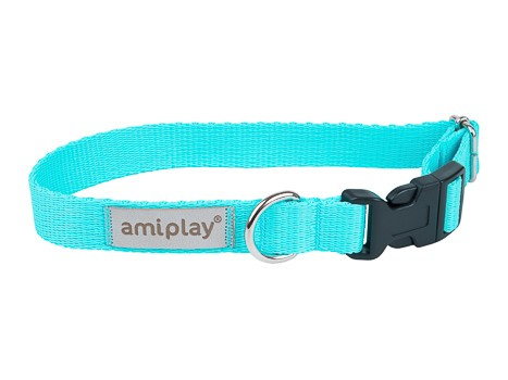 amiplay Obroża SAMBA regulowana M 25-40x2cm Turkusowy