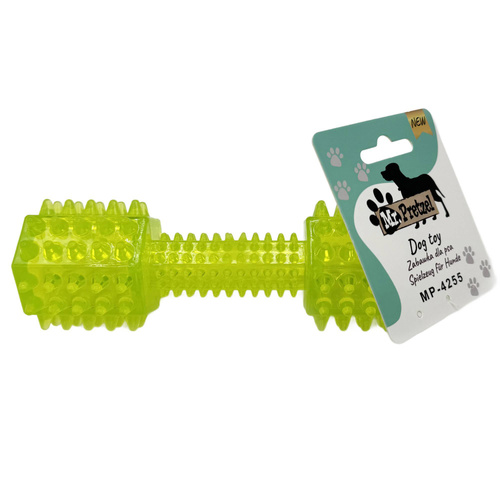 Mr. Pretzel Zabawka hantel gumowy miękki półprzezroczysty dla psa 18 cm