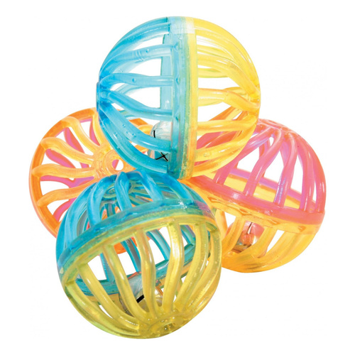 ZOLUX Zabawka dla kota, zestaw 4 kul z dzwonkami 4 cm