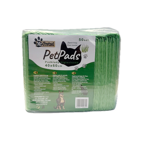 Mr. Pretzel Podkład higieniczny dla szczeniąt 40x60cm 50szt zapach trawy