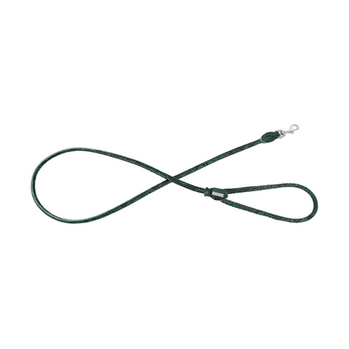 Barry King Smycz dla psa okrągła, Serpente, zielona, skórzana nikiel, 8mm/120cm