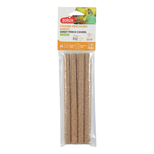 ZOLUX Nakładki ścierne na żerdki dla ptaka 1,3/19 cm x4