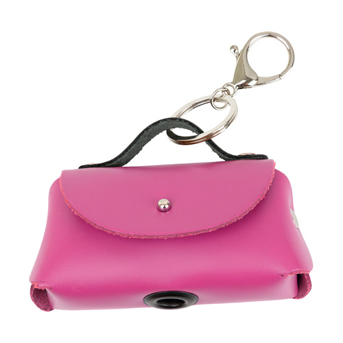 Barry King Torebka skórzana do woreczków na odchody, różowa