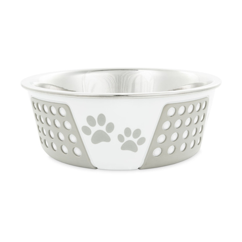 Barry King Miska, dla psa, fioletowa, nadruk łapa, stal nierdzewna, antypoślizgowa,17cm, 900ml