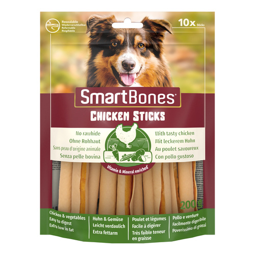 SMART BONES Przysmak dla psa pałeczki o smaku kurczaka 10 szt.