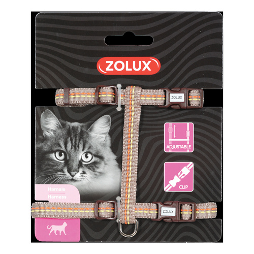 Zolux Szelki dla kota nylonowe regulowane TEMPO kol. brązowy