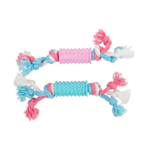 Barry King Zabawka, dla psa, roller, 6,5 cm, z liną bawełnianą