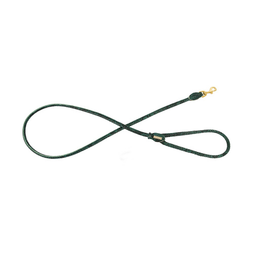 Barry King Smycz dla psa okrągła, Serpente, zielona, skórzana mosiądz, 8mm/120cm