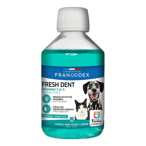 FRANCODEX PL Płyn dla psa i kota do higieny jamy ustnej Fresh dent 250 ml