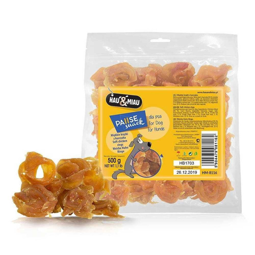 Hau Miau KURCZAK miękkie krążki z piersi 500g