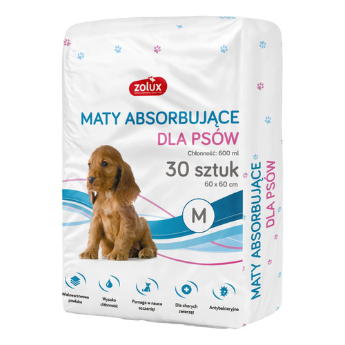 ZOLUX Podkłady higieniczne dla psa do nauki czystości 60 x 60 cm - 30 sztuk