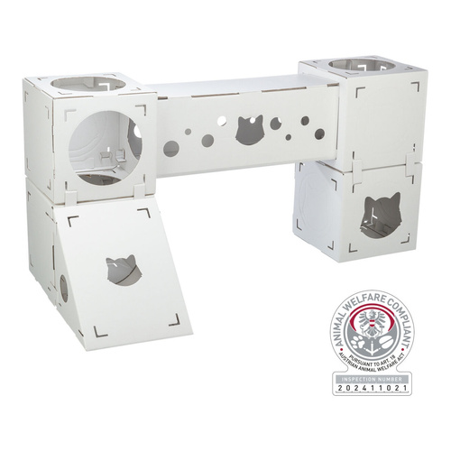 Trixie Finca Felice, domek, dla kota, biały, kartonowy, 125 x 62 x 62, 6 elementów do dowolnego łączenia