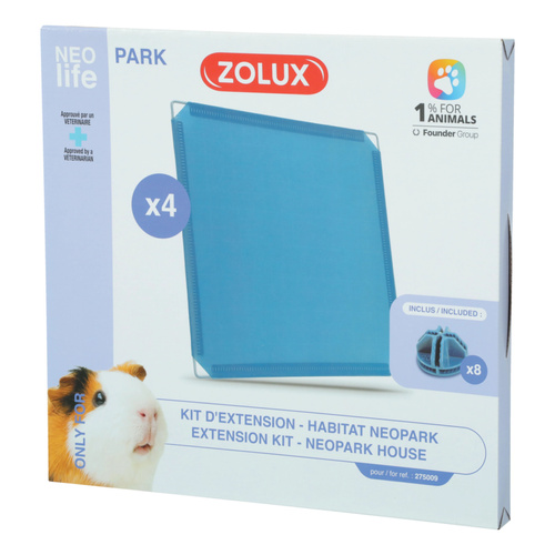 ZOLUX Panele pełne do wybiegu Neopark dla kawii domowej 4 szt. niebieskie