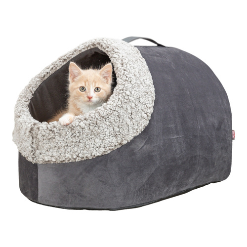 Trixie Calida legowisko zamknięte dla kota szare/biało-czarne 50 30 35 cm z wkładką odbijającą ciepło