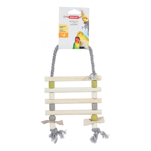 ZOLUX Drabinka dla ptaków na sznurku z drewnianymi szczeblami, mix kolorów