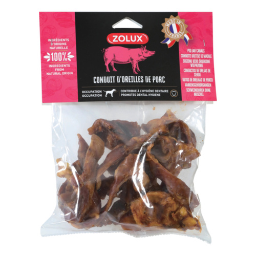 Zolux Przysmak naturalny dla psa Ucho wewnętrzne wieprzowe kawałki 300 g
