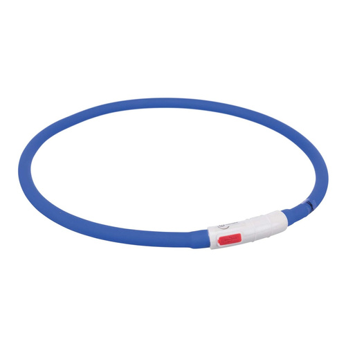 Trixie Obroża Opaska świecąca USB silikon XS-XL 70cm/10mm niebieski