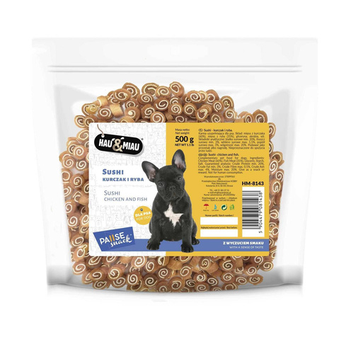 Hau Miau Sushi KURCZAK Ryba przysmak dla psa 500g