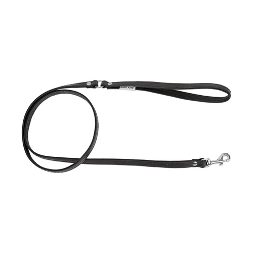 Barry King Smycz skórzana dla psa, czarny/czarny, XS-S, 12mm/120cm