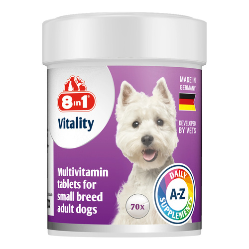 8in1 Vitality Multiwitaminy dla psów małych ras - 70tb