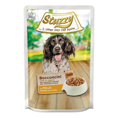 Stuzzy Bocconcini karma mokra dla psa kurczak w galarecie kawałki 100 g