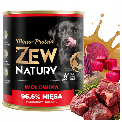 Mokra Karma Dla Psa Wołowina Puszka 800g Zew Natury MONO-PROTEIN