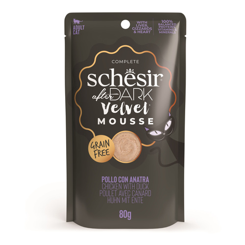 Schesir After Dark Velvet Mousse karma mokra dla kota kurczak z kaczką 80 g