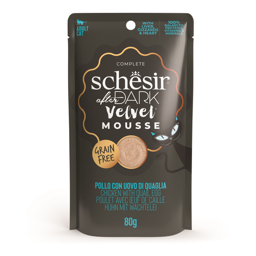 Schesir After Dark Velvet Mousse karma mokra dla kota kurczak z jajkami przepiórczymi 80 g