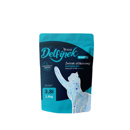 Żwirek silikonowy „Delfinek" naturalny i bezpyłowy dla kota 3,8L/1,6kg