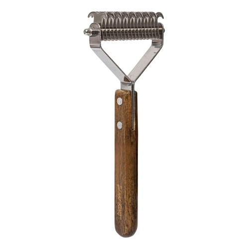 Ekskluzywny trymer hakowy dwustronny, dla zwierząt, drewno bukowe, stal, wym.8,6x19,3cm